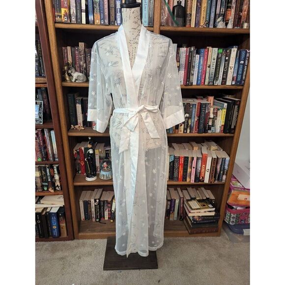 INC International Concepts Intimates Women’s Medium Sheer Belted Robe Sleepwear - Picture 1 of 6